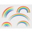 abstract realistic colorful rainbow on transparent vector image