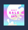 bright colorful poster sale 50 percent vector image