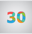 colorful papercut layered number vector image vector image