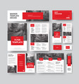 corporate style with square red design elements vector image