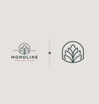 leaf flower tree monoline universal creative vector image vector image
