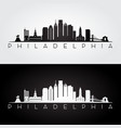 philadelphia usa skyline and landmarks silhouette vector image vector image