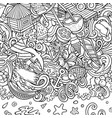 summer beach cartoon doodles frame vector image