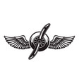 airplane propeller with bird wings design element vector image