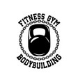 bodybuilding emblem template with kettlebell vector image vector image