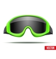 classic green snowboard ski goggles with black vector image