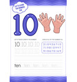 preschool learning number ten worksheet vector image