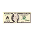 100 dollars banknote bill one hundred vector image