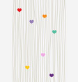 hearts and lines background vector image vector image