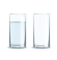 water glass realistic set full and empty vector image vector image