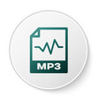 green mp3 file document icon download button vector image
