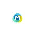 letter m logo design colorful circles overlay vector image vector image