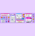 old computer windows and icons set on background vector image
