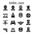 soldier military icon set vector image