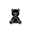 teddy bear soft toy line icon vector image vector image