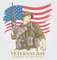 veterans day usa army 2 vector image