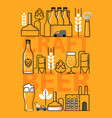 beer industry icon poster bottles line vector image vector image