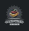 emblem with sandwich vector image