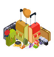 isometric travel luggage vector image