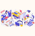 stem education isometric concept vector image vector image
