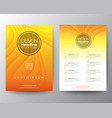 yellow flyer design template minimal abstract vector image vector image