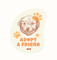 adopt a friend sketch style abstract sign vector image