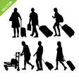 airport passengers silhouette vector image
