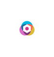 letter o logo design colorful circles overlay vector image vector image