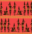 seamless pattern of african seminude girls vector image vector image