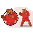 siberian brown bear in sambo uniform vector image
