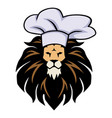 lion chef mascot restaurant logo design template vector image vector image