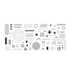 Collection of universal black geometric shapes Vector Image