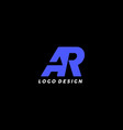 ar logos letter design in bold and clean style vector image vector image