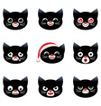 cartoon smilies cats vector image vector image