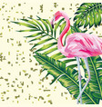 flamingo and leaves print digital background vector image