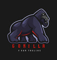 gorilla sport logo vector image vector image