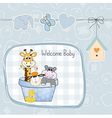baby boy shower card with toys vector image