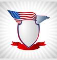 eagle us shield flag wing flying background grey vector image