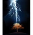 lightning strikes tree vector image
