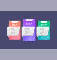 modern colorful pricing table template price list vector image