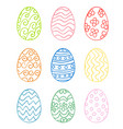 set of hand drawn easter eggs vector image