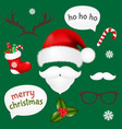 vintage christmas set vector image vector image