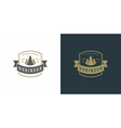 forest camping logo emblem summer vacation vector image