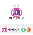 keyhole television logo design vector image