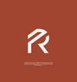 p r logos with a simple clean and modern style vector image vector image