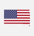 south dakota map on american flag vector image vector image