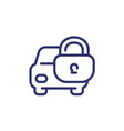 car alarm and protection line icon with a lock vector image