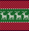 christmas seamless knitted pattern background vector image