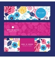 fairytale flowers horizontal banners set vector image vector image