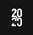 happy new year 2020 text typography design patter vector image